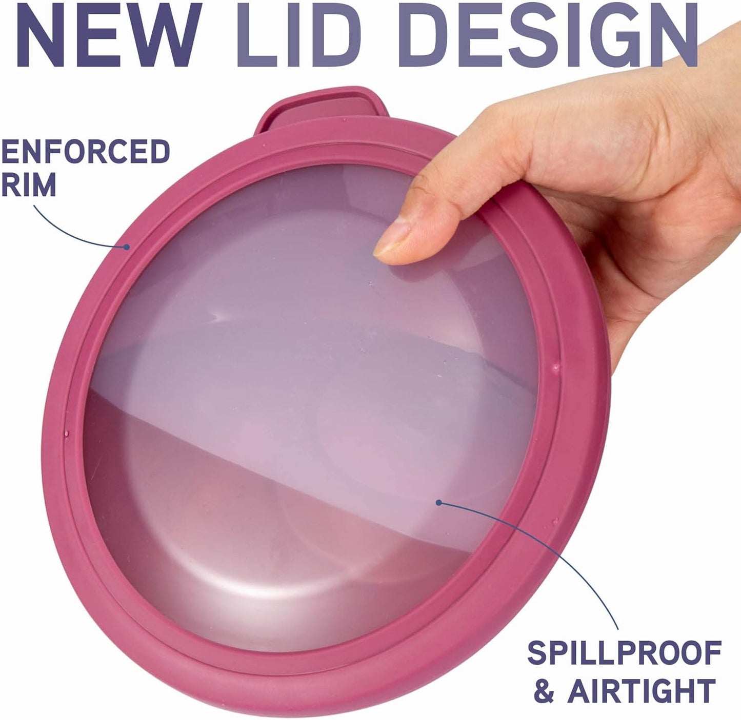 COOK WITH COLOR Mixing Bowls with Lids - 12 Piece Plastic Nesting Bowls Set includes 6 Prep Bowls and 6 Lids, Microwave Safe Mixing Bowl Set, Pink Embossed - Colors B