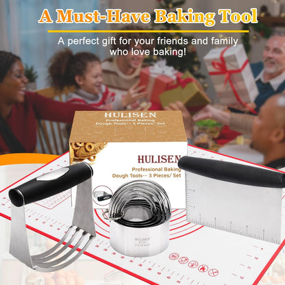 HULISEN 5-Pc Biscuit Cutters, Flour Sifter, Pastry Scraper, Dough Blender