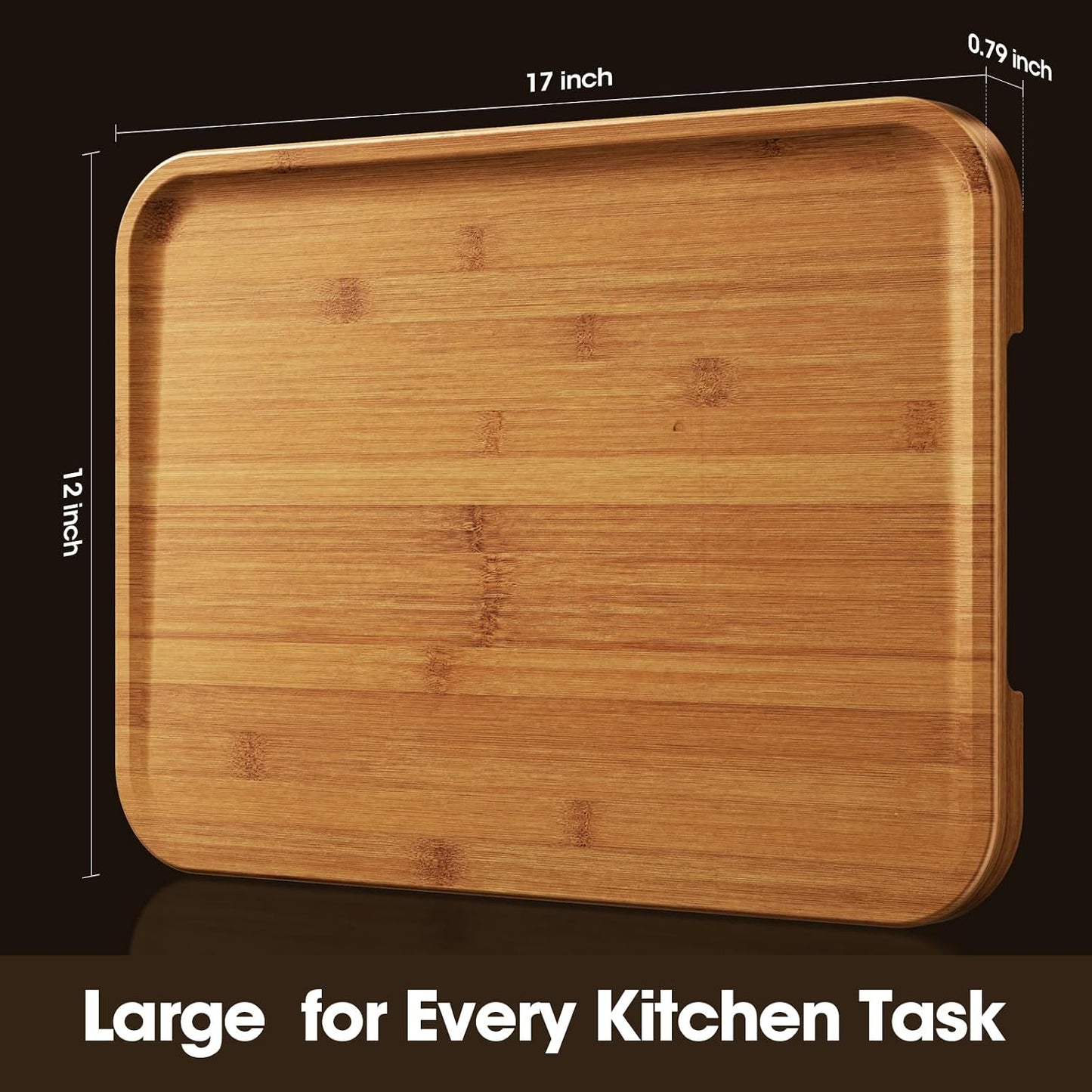 Starkbear Acacia Wood Cutting Board Set of 3 with Stand, Core-Cut Non Slip Wooden Chopping Block, Sloped Juice Groove Reversible Charcuterie Serving Tray for Modern Kitchen Gift