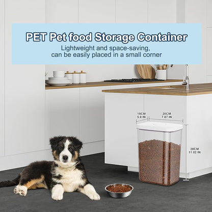 LEAWALK 10Lbs/10.57Qt Airtight Dog Cat Food Storage Container and Dog Treat Containers BPA-Free, PET Clear Stackable Pet Storage Bin, Pop Top, 1-Cup Scoop for Pet Food/Rice/Flour/Bread/Grains