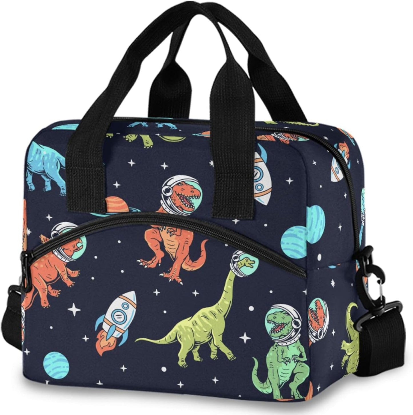 Colorful Leopard Insulated Lunch Bag Rainbow Animals Skin Print Reusable Cooler Lunch Tote Box with Shoulder Strap for Work Picnic School Beach