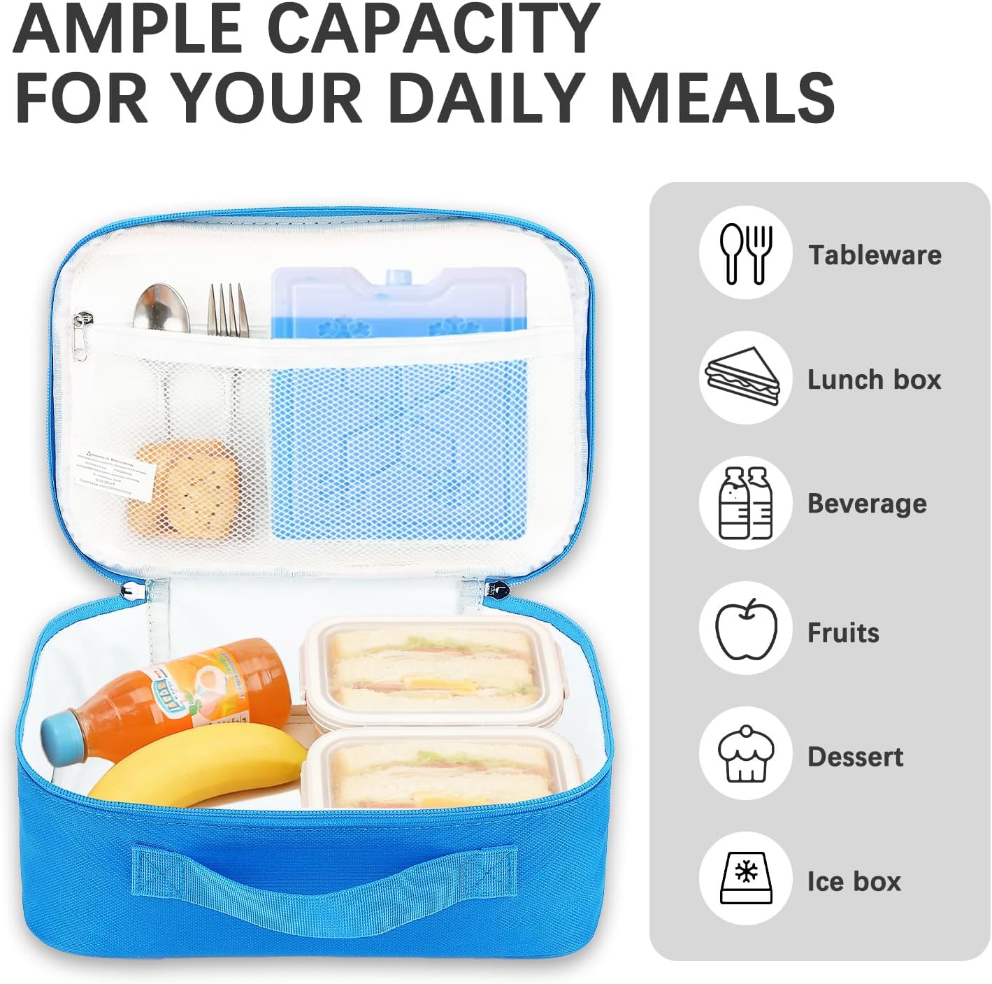 FlowFly Kids Lunch box Insulated Soft Bag Mini Cooler Back to School Thermal Meal Tote Kit for Girls, Boys, Astronaut - Colors A