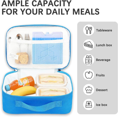 FlowFly Kids Lunch box Insulated Soft Bag Mini Cooler Back to School Thermal Meal Tote Kit for Girls, Boys, Astronaut - Colors A