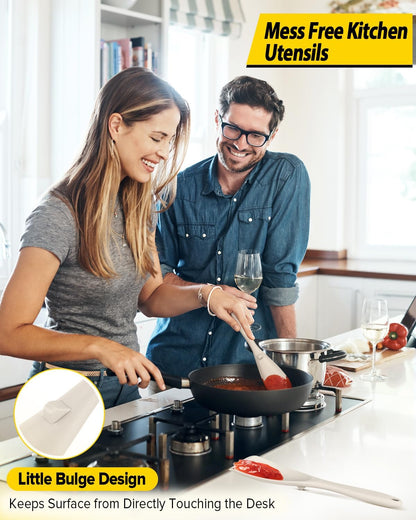 Pack of 2 Cooking Spoons for Non Stick Cookware, Multifunction Spatula Spoon BPA-Free, One-Piece Design, Suitable for Scooping, Scraping, Serving and Mixing(BLACK-GRAY)
