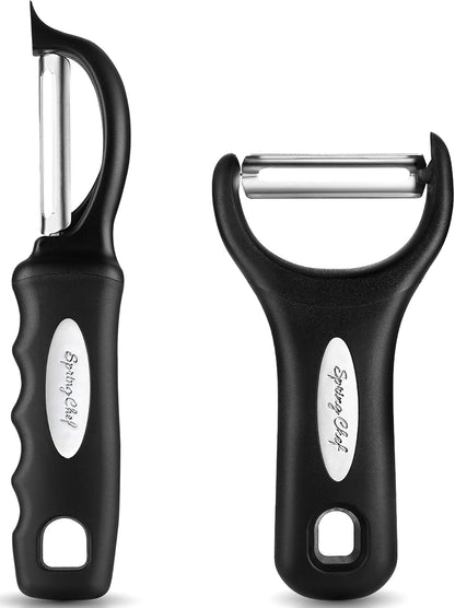 Spring Chef Swivel Potato Peeler & Julienne Vegetable Peeler w/Soft Handle