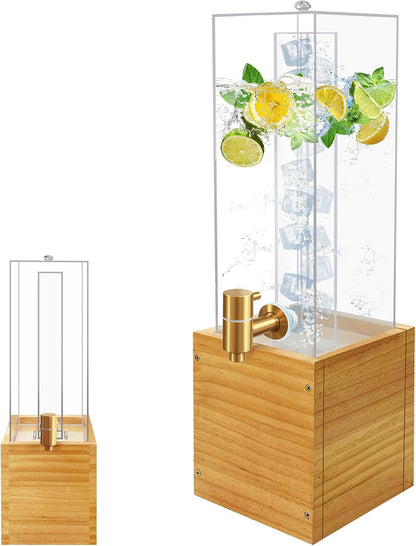 2 Gallon Large Drink Dispenser, Drink Dispenser with Acrylic Stand, Drink Dispensers for Parties with Ice Core, Beverage Dispenser with Airtight Valve for Water, Punch, Juice