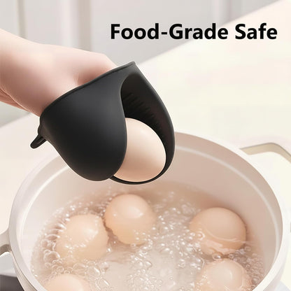 1 Pair Gray,Mini Silicone Oven Gloves, Mini Finger Protector Pot Holder for Kitchen,Cooking,Baking,BBQHeat Resistant Gloves，can be Washed in the Dishwasher