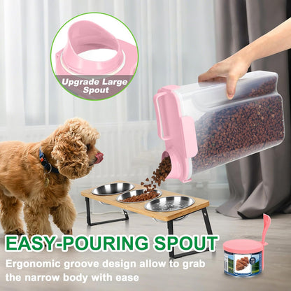 TBMax Pet Food Storage Containers 2 Pack 8-10 Lbs Airtight Dog Food Container Dispenser with Large Spout & Portable Handle, Travel Dog Treat Cat Food Storage Bin Bird Seed Container