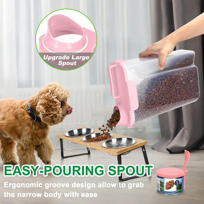 TBMax Pet Food Storage Containers 2 Pack 8-10 Lbs Airtight Dog Food Container Dispenser with Large Spout & Portable Handle, Travel Dog Treat Cat Food Storage Bin Bird Seed Container