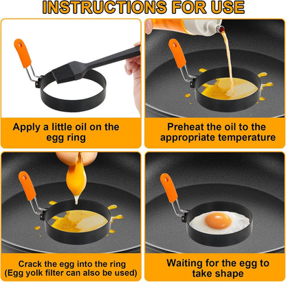 Egg Ring Pancake Ring Set 6 Pcs Stainless Steel