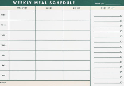 Weekly Magnetic Meal Planner & Tear Off Grocery List - 7 x 10 Inch Menu Planner Notepad for Fridge - Grocery Shopping List Notepad –Dinner List for Refrigerator - (Large Planner with 60 Sheets - 7 x