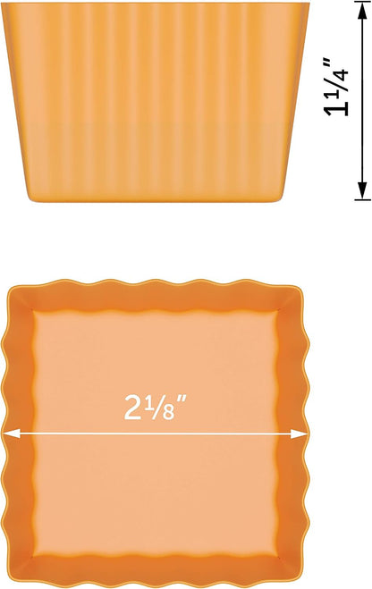 Bakerpan Silicone Square Baking Cups - Set of 12 Reusable Mini Cupcake Liners for Cupcakes, Brownies, Mini Cakes & Bento Boxes - 1.5" Square Molds - BPA-Free, Dishwasher Safe