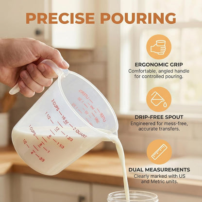 1 Cup/8 Oz Plastic Measuring Cups With Spout And Handle