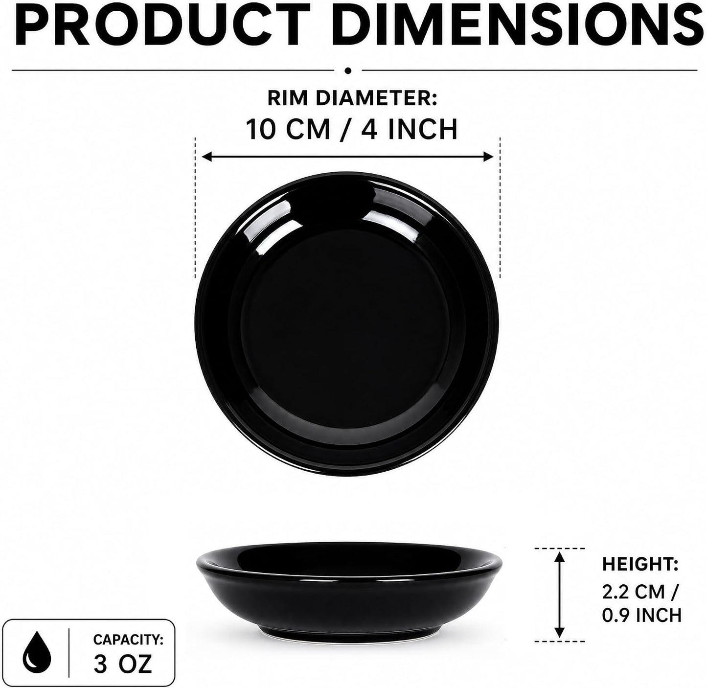 Japanese Style Ceramic Dipping Bowls,3'' Small Pinch Bowls Set Side Sauce Cups,Dishes for Sushi,Snack and Soy,BBQ,2.5 Oz Blue and White Mini Bowl for Kitchen Prep - Set of 6 (3 inch)