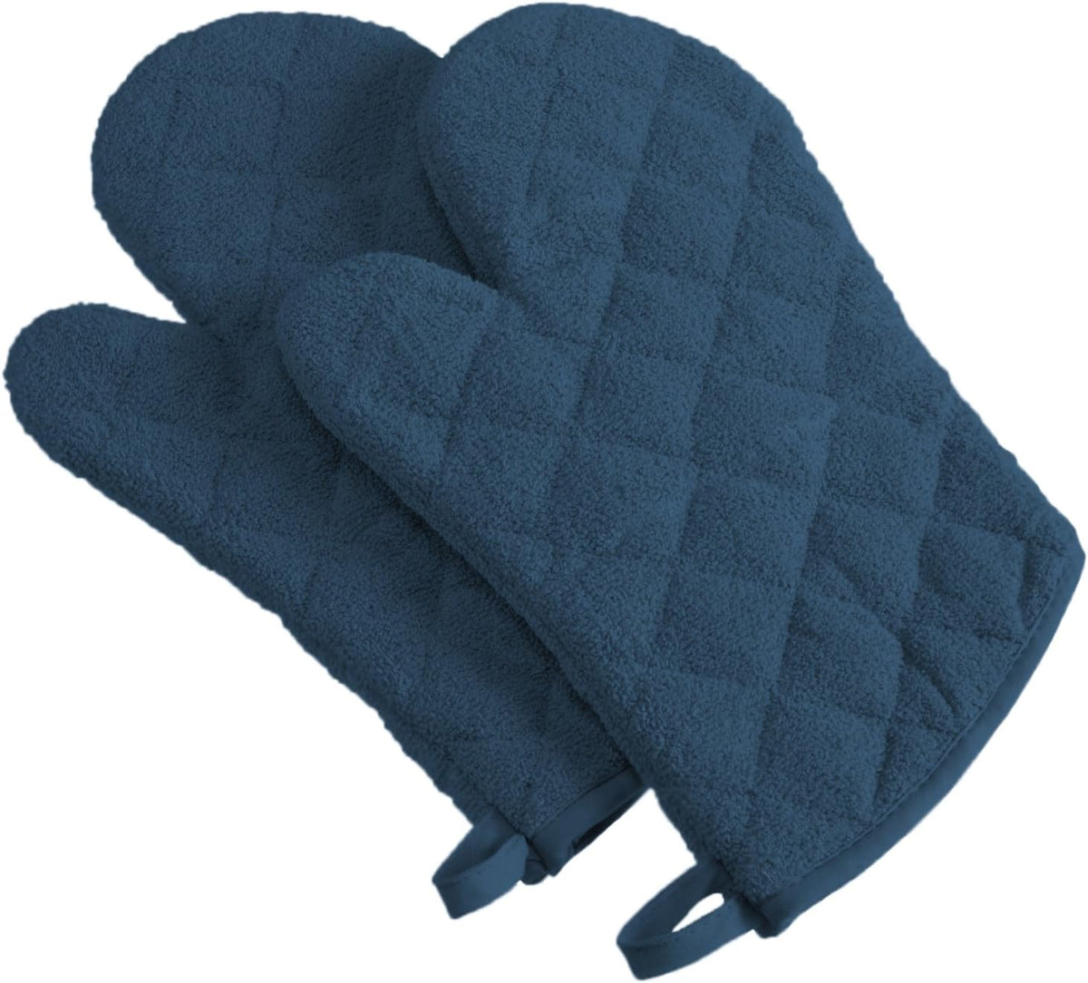 DII Basic Terry Collection 100% Cotton Quilted, Oven Mitt, Brown, 2 Piece