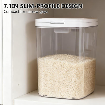 20-25 lbs Rice Dispenser with Measuring Spoon 11.4Qt/12L Large Airtight Food Storage Rice Container Tall and Narrow Food Storage Flour Bin Slim Space-Saving for Kitchen Pantry Organization