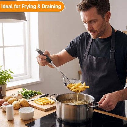 Eryzca Slotted Spoons for Straining, Stainless Steel Spider Strainer