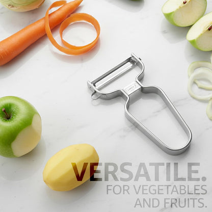 Lurch Germany Julienne Vegetable Y Peeler 5.1 x 2.3 Inches / 13 cm x 6 cm | Stainless Steel Cutter & Slicer for Carrot, Potato & Apple | Veggie Zoodles Maker | Non-slip Comfortable Handle - Black