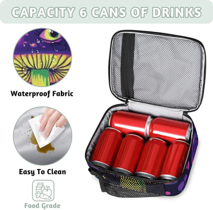 Insulated Lunch Box for Girls Kids Axolotl Lunch Bags Reusable Portable Lunchbox with Adjustable Shoulder Strap and Water Bottle Holder for Work School Travel
