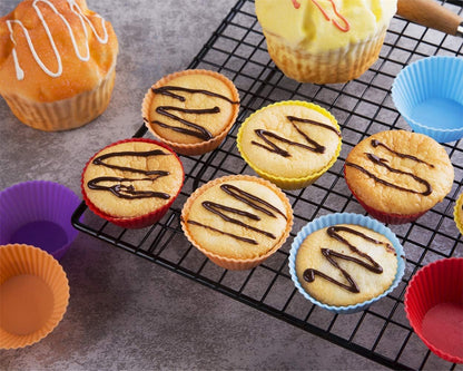 2 Inch Mini Size Silicone Baking Cups Muffin Cups, Reusable and Nonstick Mini Cupcake Liners, Chocolate Holders Truffle Cups, 24 Pack, 6 Vibrant Colors, Round