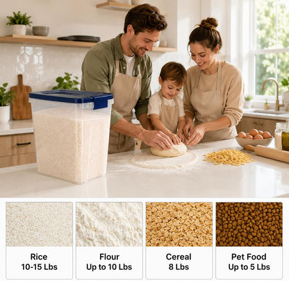 2 Lbs Small Cat Dog Food Storage Container for Bird Seed, Pet Food, 2 Pack | 2QT Versatile Dry Food Bin Portable Dispenser with Wide-Mouth Pour Spout for Rice, Flour, Cereal, Storage and Organization