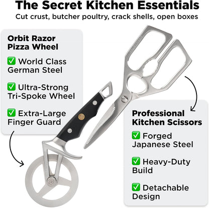 Dalstrong Kitchen Scissors & Pizza Wheel Cutter Set