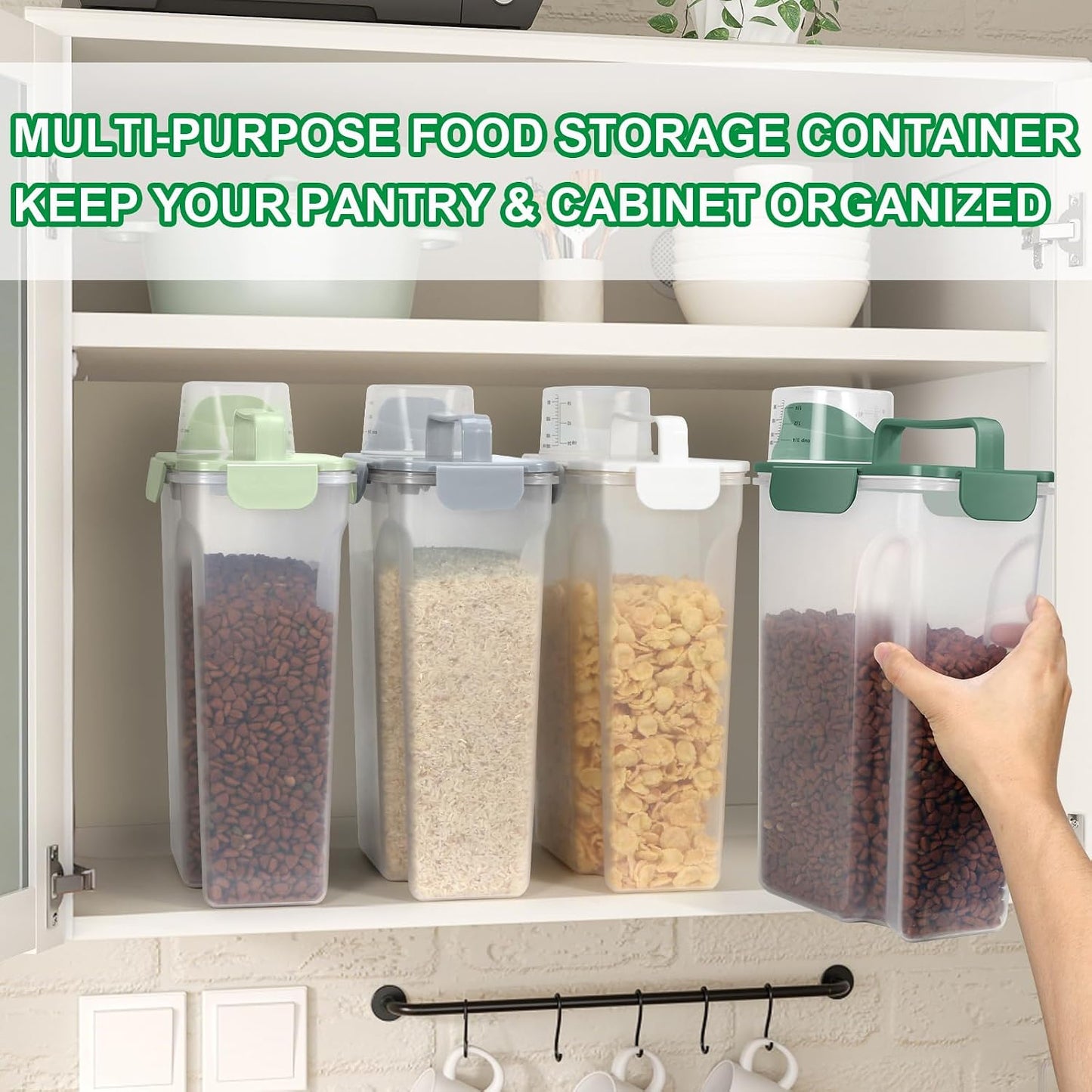 TBMax 10 Lbs Cat Dog Food Storage Container, 2026 Upgraded Large Pouring Container for Pet Food Storage, Bird Seed Dispenser, Portable Travel Kibble Holder -Dark Green