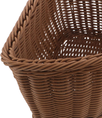 Hemobllo Corner Storage Basket, 90 Degree Triangle Countertop Organizer Bin for Kitchen Bathroom Pantry, Handwoven Plastic imitation Rattan with Metal Frame, Light Brown