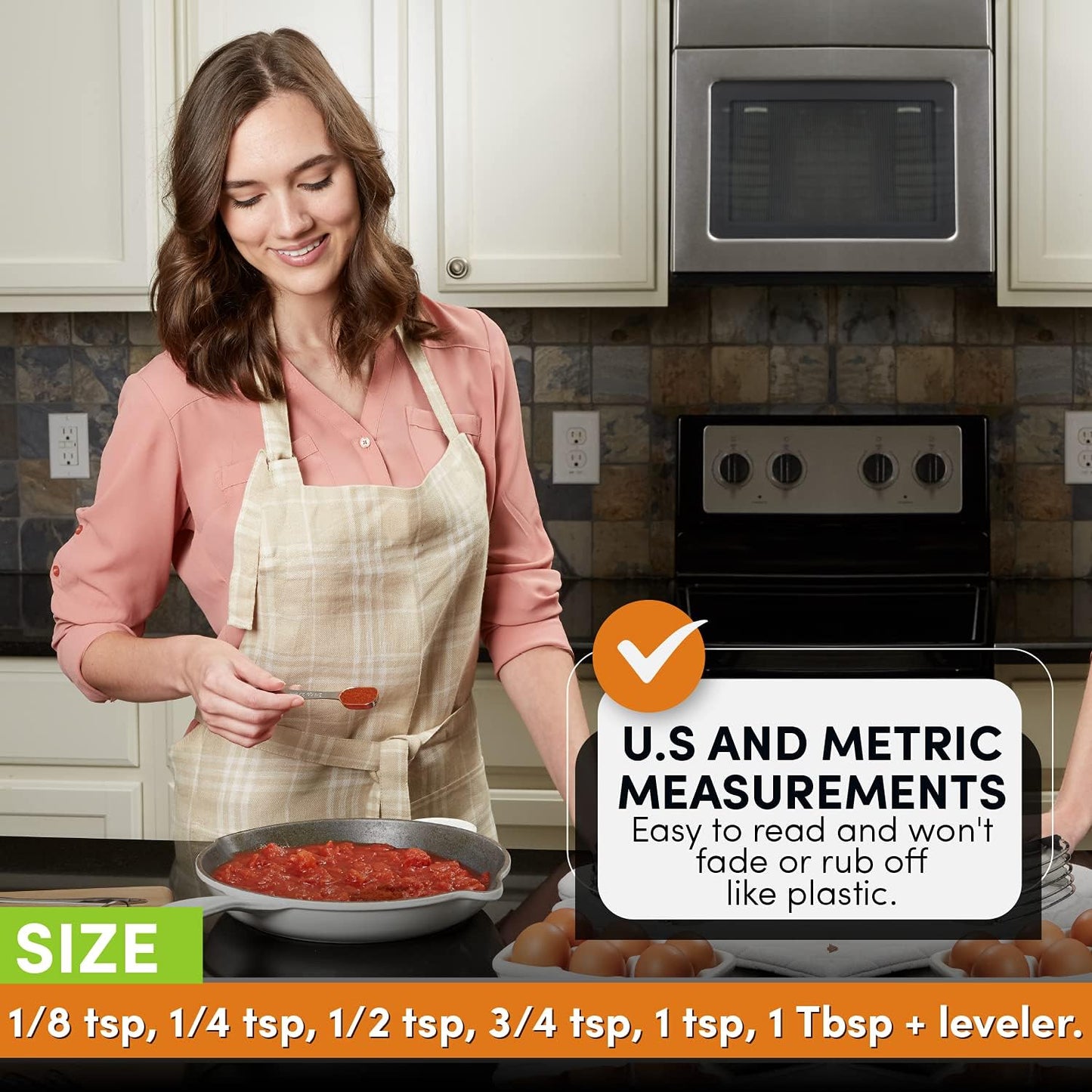 Spring Chef Stainless Steel Measuring Cups and Spoons Set of 14 with Leveler, Nesting Kitchen Metal Measuring Cups and Spoons Set for Dry and Liquid Ingredients, Perfect for Cooking & Baking