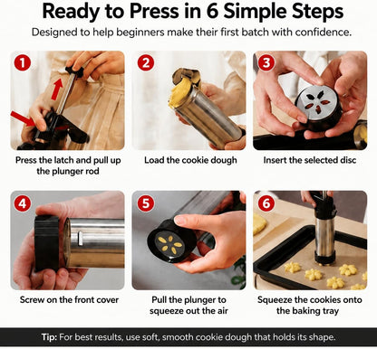 Spritz Cookie Press Gun Set with 24 piece