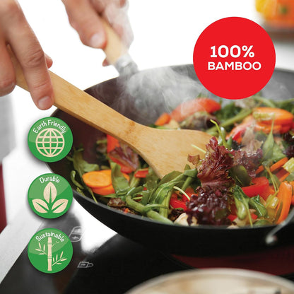 Helen's Asian Kitchen Bamboo Stir Fry Spatula, 13-Inch, Wok Cooking Tool For Stirring, Mixing, Turning, And Serving