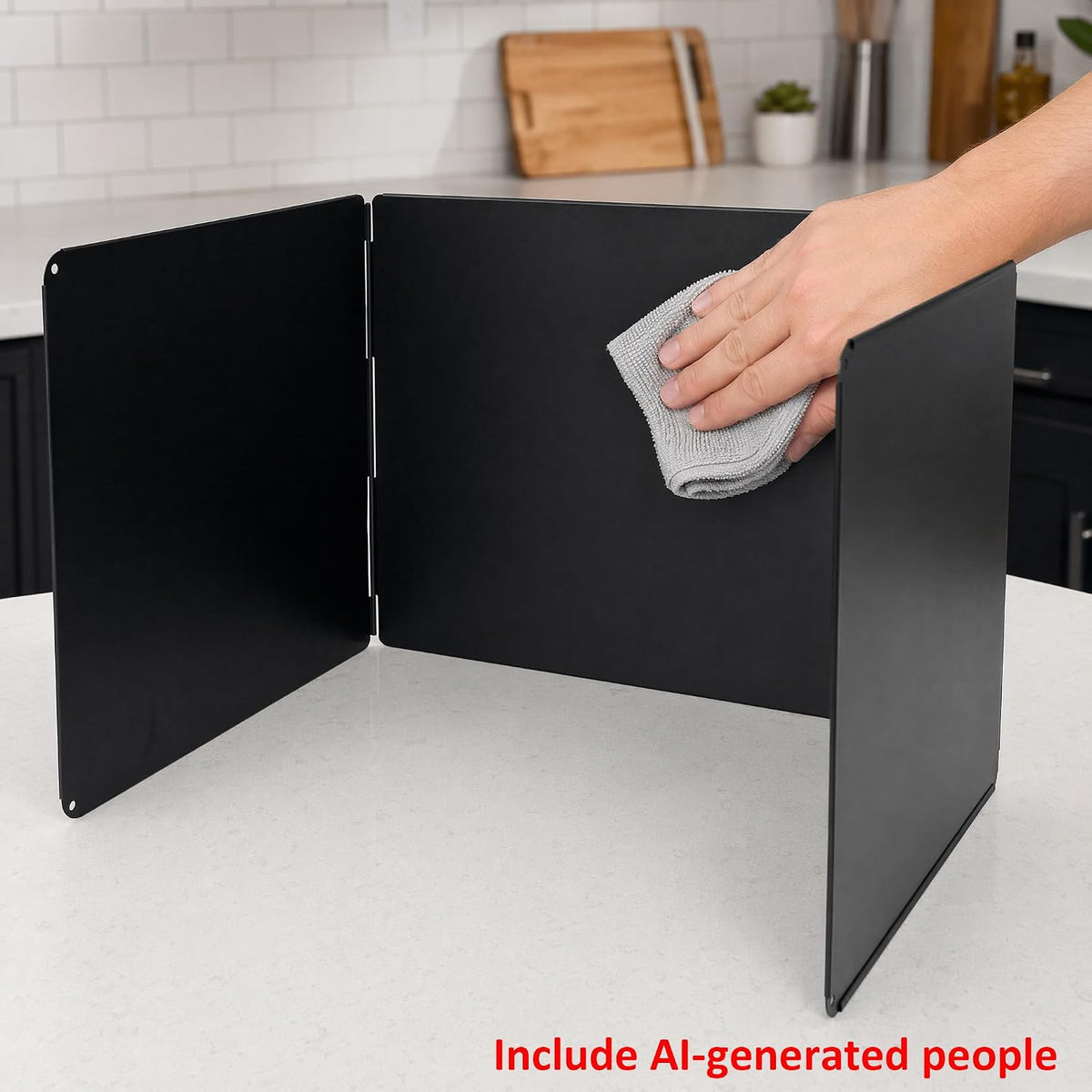 Foldable Kitchen Splash Guard, U-Shaped or 2 L-Shaped Stove Backsplash