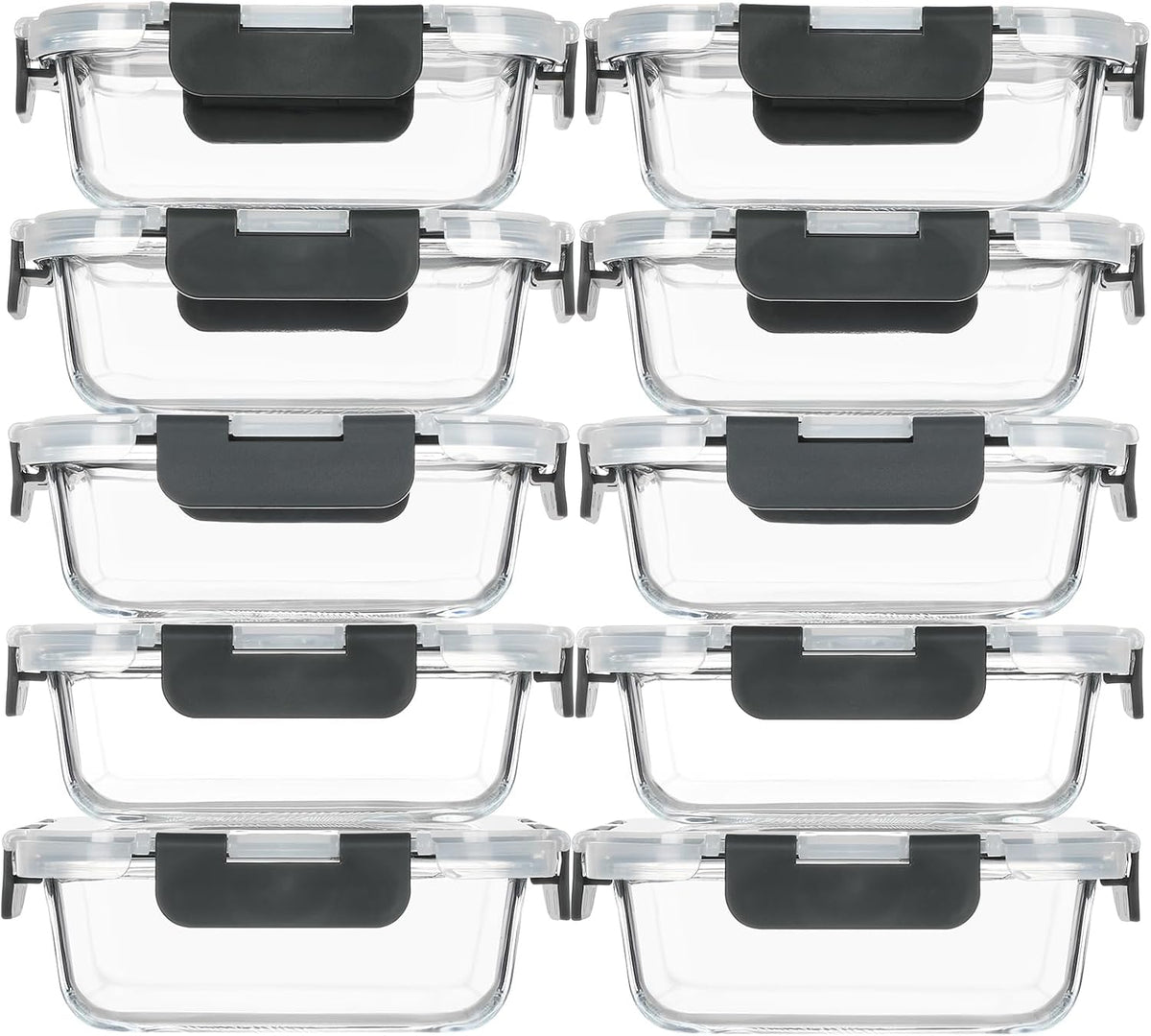 M MCIRCO [15-Pack,13 oz 1.5 Cup Glass Meal Prep Containers, Small Glass Food Storage Containers with Lids,Airtight Lunch Containers, Microwave, Oven, Freezer and Dishwasher Friendly, BPA-free