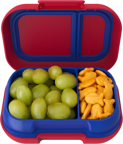Bentgo Kids Snack - 2 Compartment Leak-Proof Bento Box Container for Snacks and Small Meals, Easy-Open Latch, Dishwasher Safe, BPA-Free for School, Daycare, & Sports - Ideal for Ages 3+ (Gray)