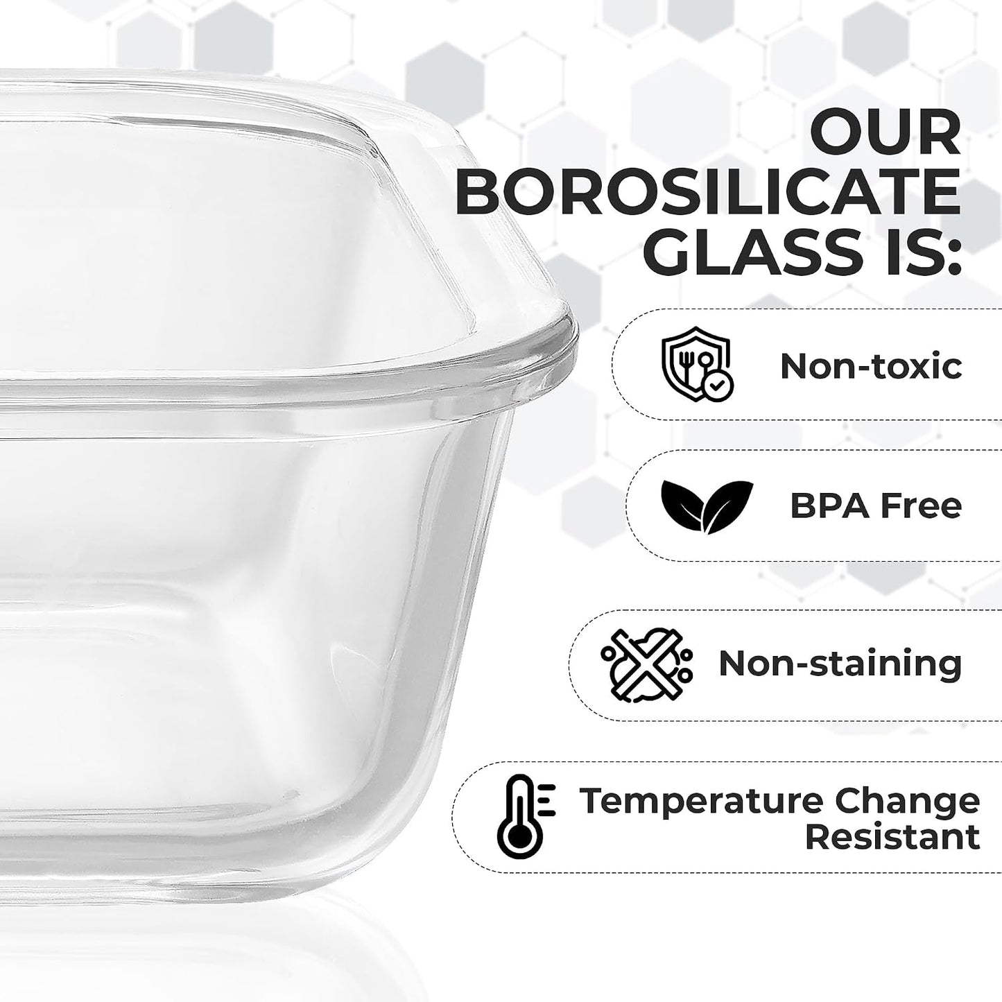 Zulay Kitchen 5 Piece Large 36oz Glass Tupperware Container Set with Lids - Premium BPA Free Borosilicate Glass Food Storage Containers - Leak-Proof Meal Prep - Microwave, Freezer & Oven Safe - Gray