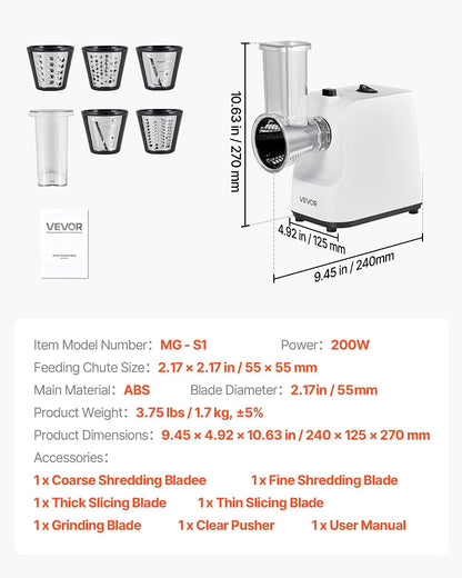 VEVOR Manual Vegetable Fruit Slicer, 0-0.5"/0-12mm Thickness Adjustable Commercial Slicer Machine, Stainless Steel Food Cutter Slicing Machine with 2 Spare Blades, for Potato, Cucumber, Lemon, Tomato