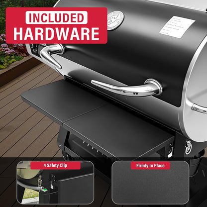 Upgraded Grill Table for Weber Kettle 22"/18"/26", Master Touch 22", Smokey Mountain, Recteq Pellet Grill RT-B380, Prep Station with Cutting Board, Basin, 4 Hooks, Shelf for Weber Kettle Accessories