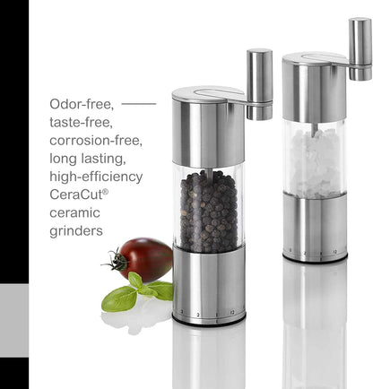 AdHoc Select Geared Salt or Pepper Grinder, Stainless Steel, 7.5"
