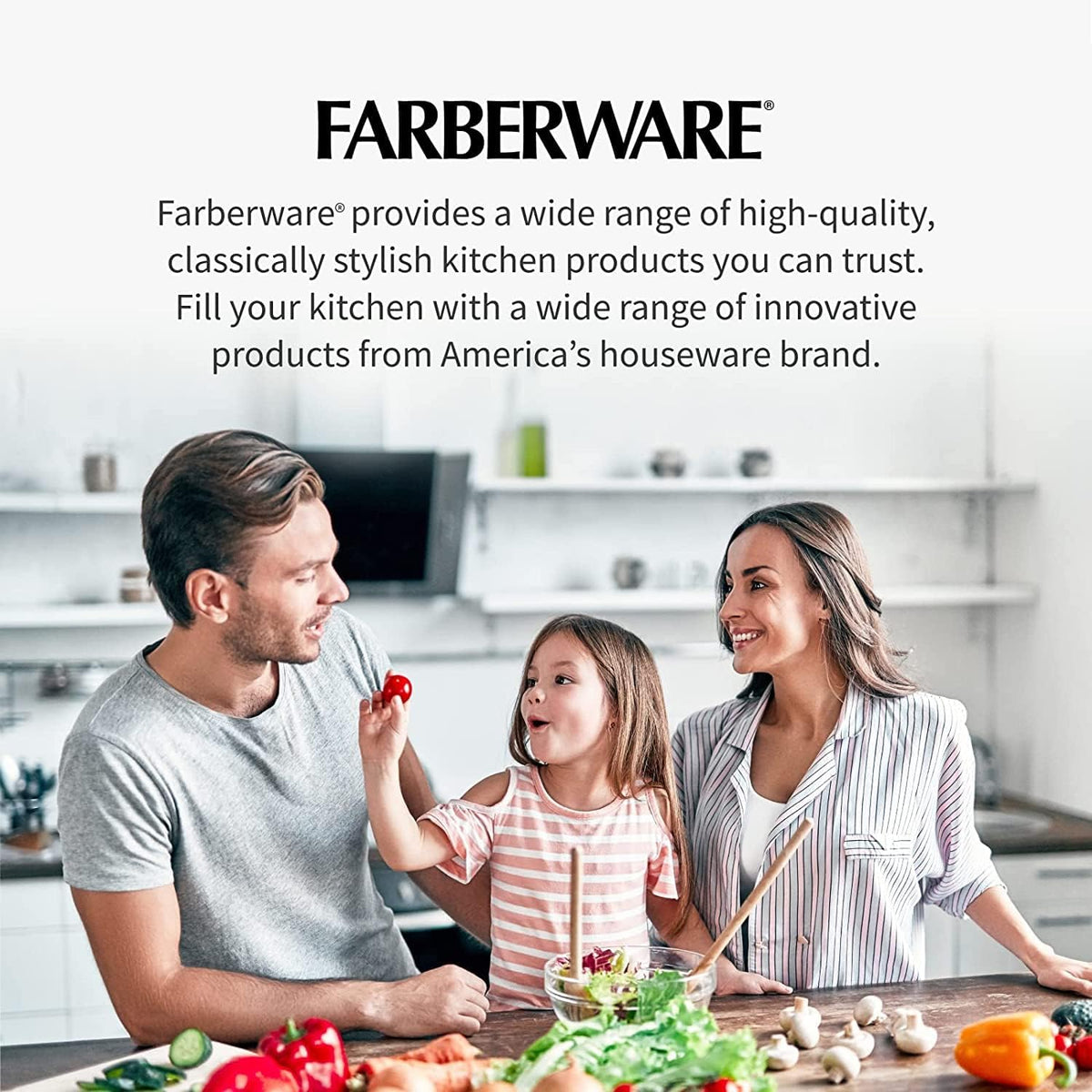 FARBERWARE Large Cutting Board, Dishwasher- Safe Plastic Chopping Board for Kitchen with Easy Grip Handle, 11in by 14in, White