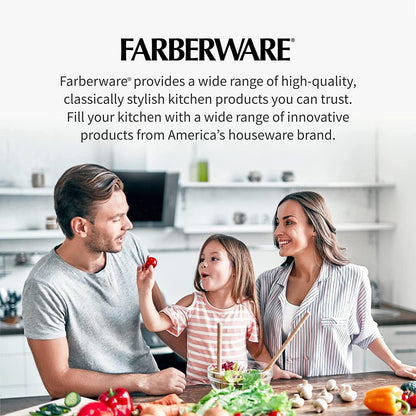 FARBERWARE Large Cutting Board, Dishwasher- Safe Plastic Chopping Board for Kitchen with Easy Grip Handle, 11in by 14in, White