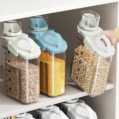 LANGMINGDE 1 Piece Cereal Containers Storage, 2.8L/95oz Airtight Large Dry Food Storage Containers with Pouring Spout Measuring Cup for Snacks Grain Rice,BPA Free Dispenser Plastic Bin, 1PC
