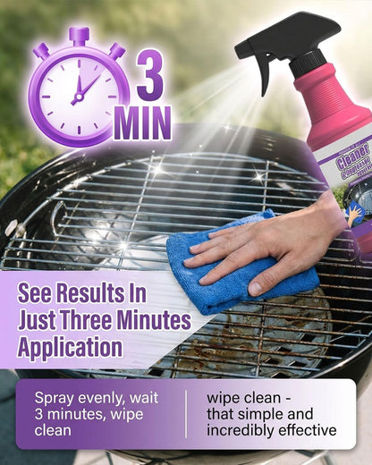 Fast-Acting Heavy-Duty Grill Degreaser Spray, Bbq Grill Cleaner,Grill Cleaner For Outdoor Grills, All Purpose Heavy Duty Cleaner for Burnt Food & Grease