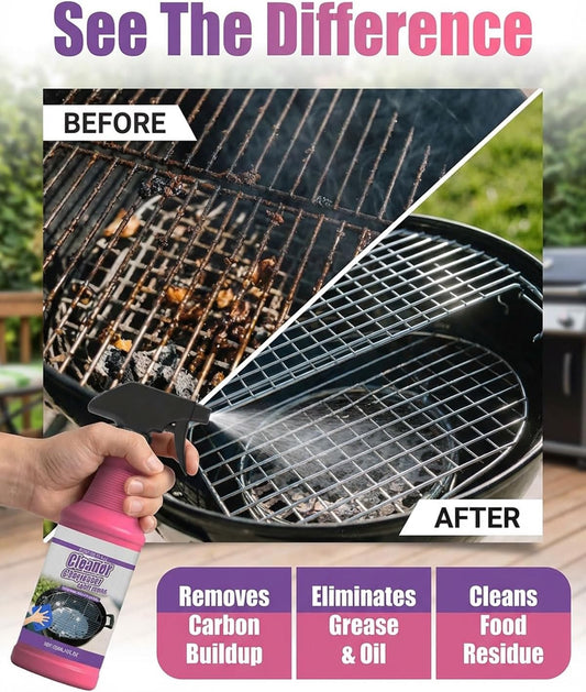 Fast-Acting Heavy Duty Grill Degreaser Spray, Bbq Grill Cleaner,Grill Cleaner For Outdoor Grills, All Purpose Heavy Duty Cleaner for Burnt Food & Grease