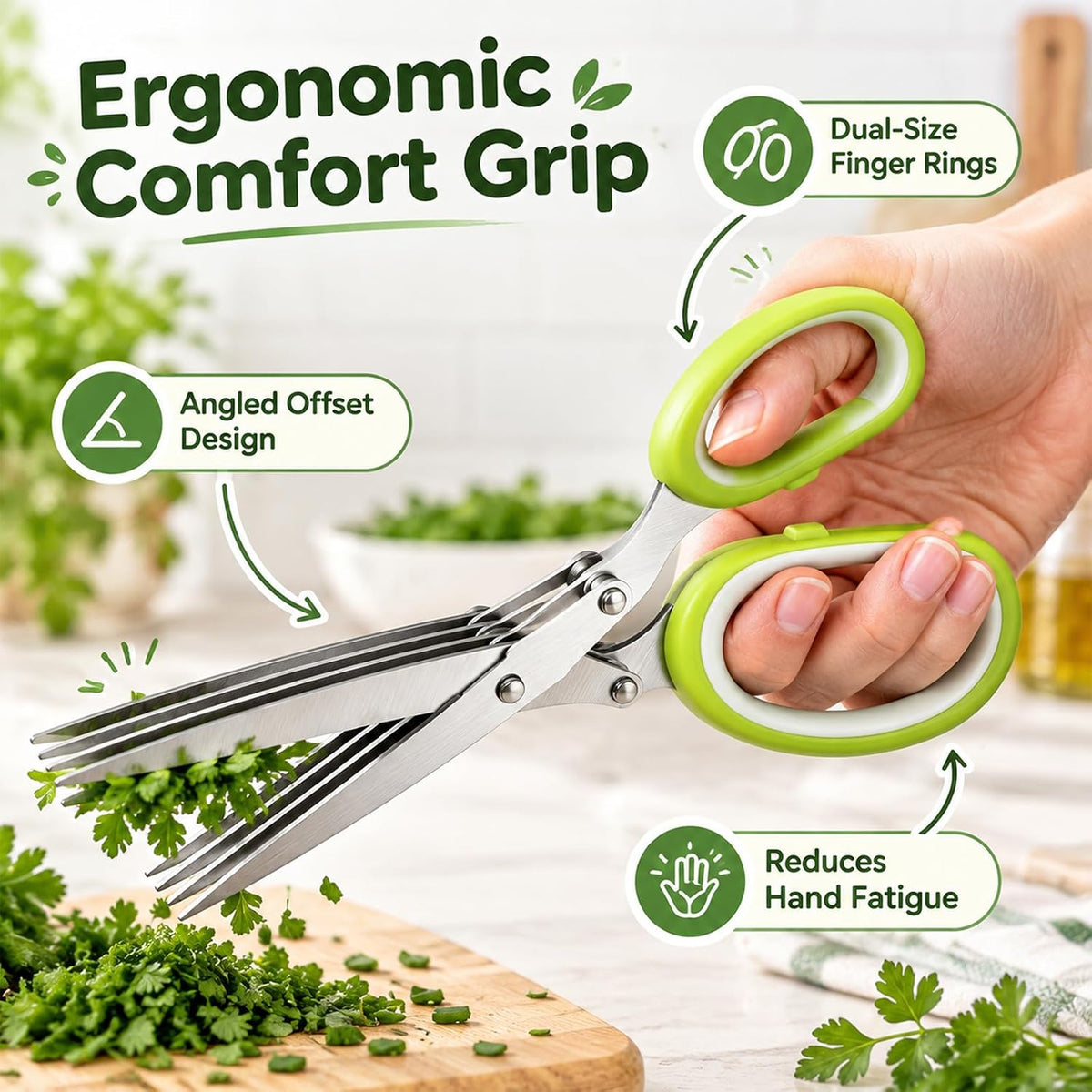 5 Layer Vegetable Shears, Herb Scissors for Chopping Greens & Herbs