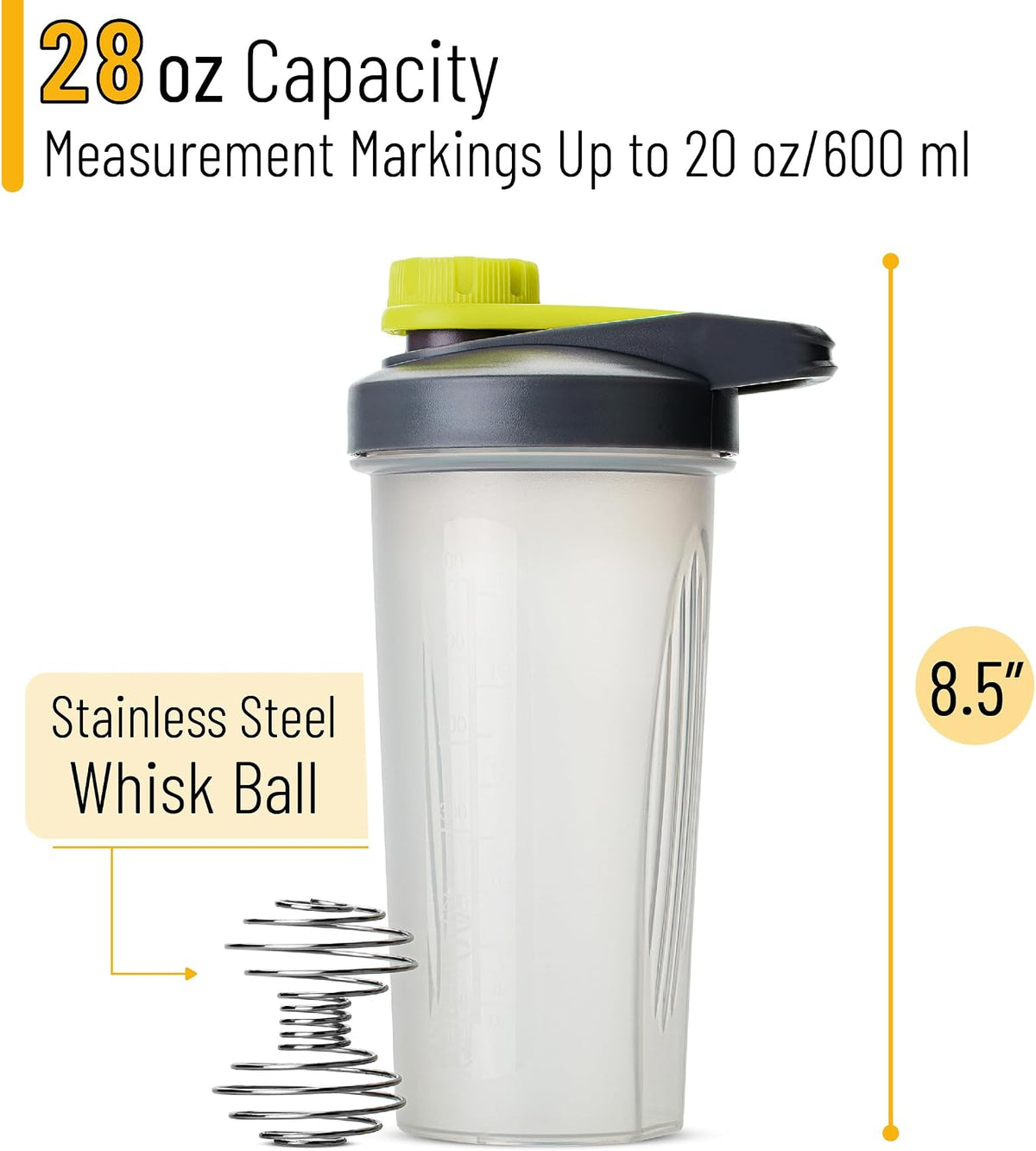 Mr. Pen- Shaker Bottles for Protein Mixes with Twist Cap, 28 oz