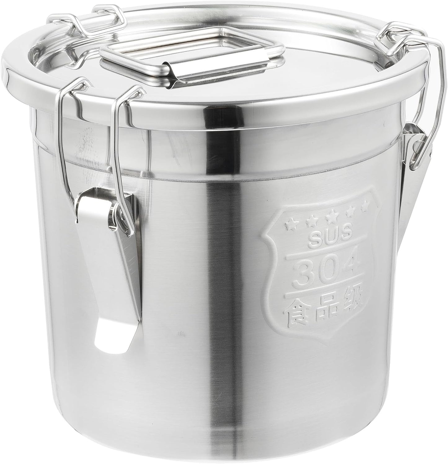 DYNAMI 12.7Gal 304 Stainless Steel Rice Storage Container,Extra Large Food Grade Canister,40-90Lbs Sealed Rice Bucket with Airtight Lid and Locking Buckle,for Rice, Flour, Grain (48L)