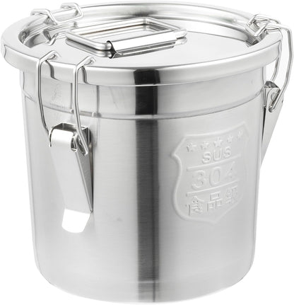 DYNAMI 12.7Gal 304 Stainless Steel Rice Storage Container,Extra Large Food Grade Canister,40-90Lbs Sealed Rice Bucket with Airtight Lid and Locking Buckle,for Rice, Flour, Grain (48L)