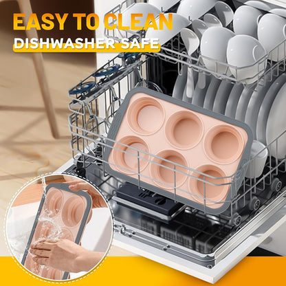 Silicone Muffin Pan, 12 Cups Non-Stick Cupcake Pan, Food-Grade BPA-Free Muffin Tin, Oven-Safe 450 °F, Reinforced Steel Frame, Easy-Grab Handles, Quick-Release 2.3" Baking Molds for Mini Treats