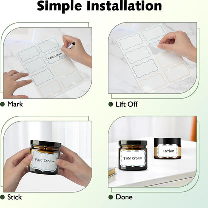 16 Pcs 1.96” x 2.95” Large Dry Erase Labels, Reusable Waterproof Stickers in 8 Colors for Storage Bins, Pantry Containers, Whiteboards and Freezers