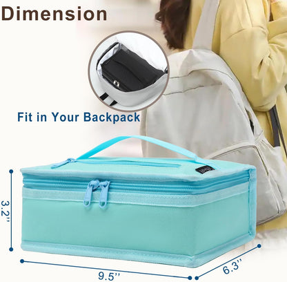 FlowFly Small Insulated Lunch box Portable Soft Bag Mini Cooler Thermal Meal Tote Kit with Handle for Work & School, Black